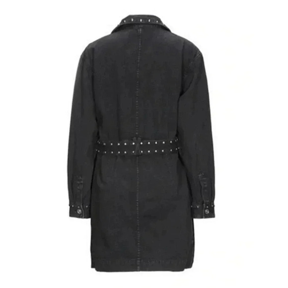 Current/Elliott  Size S The Debbie Studded Denim Shirt Dress Washed Black NEW! - Picture 2 of 8